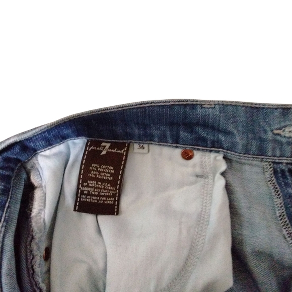 7 For All Mankind Austyn Straight Leg Light Wash Blue jeans Size 36 X 32 - Picture 9 of 9
